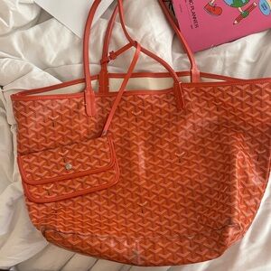 Orange Goyard Tote Bag